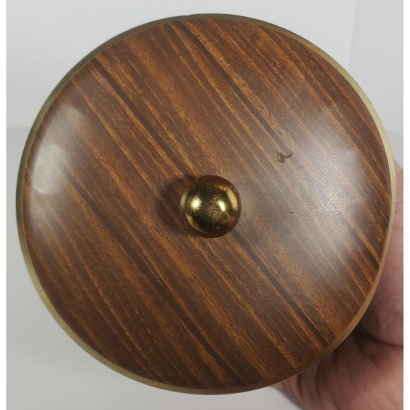 Vintage Wood Grain Tea Cookie Candy Tin Can Container Made in England - Picture 5 of 15